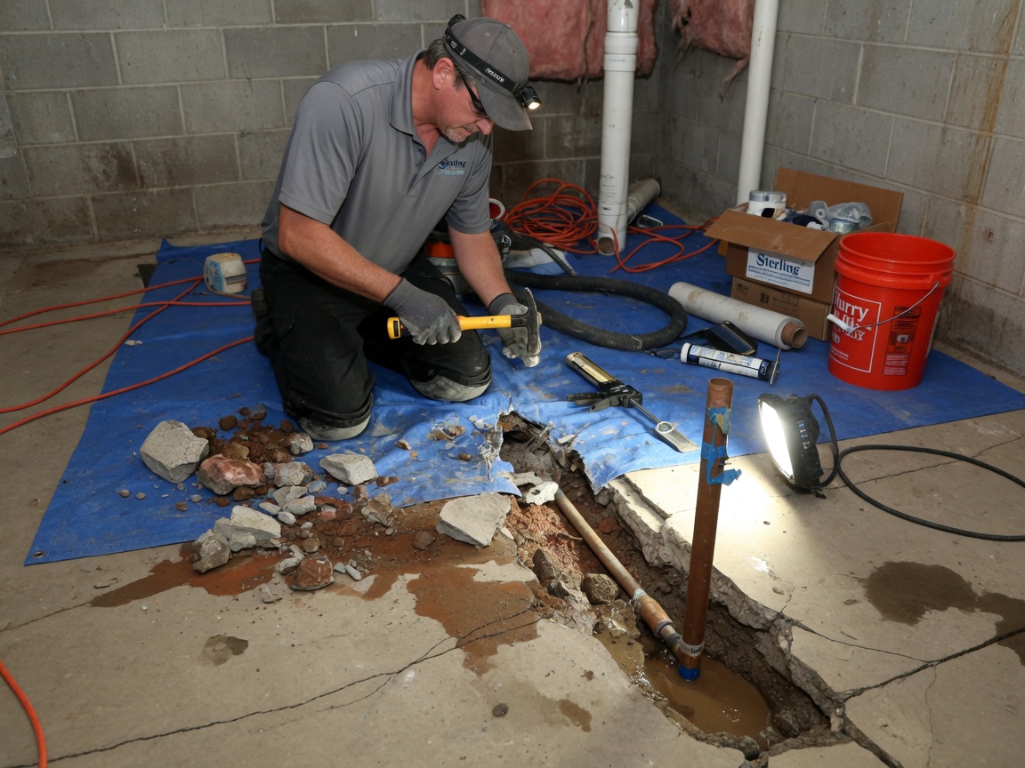 Cold Water Slab Leak Repair in Sterling