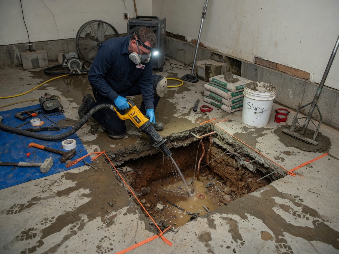 Emergency Slab Leak Repair in Sterling