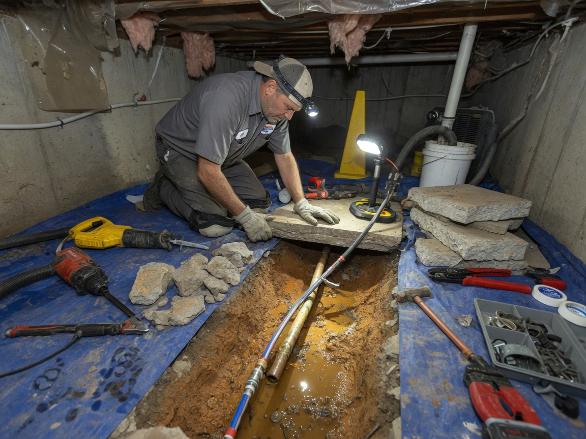 Water Pipe Repair Under Slab in Sterling